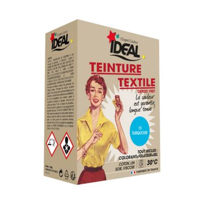IDEAL Teinture textile machine turquoise 350GR + fixateur + sel