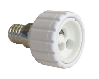 TIBELEC Transformateur de douille E14 en GU10 GU10, plastique, blanc 100 W