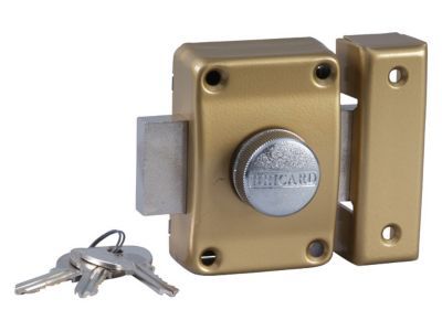 BRICARD  1961 Verrou Alpha &agrave; bouton Cylindre 45 mm &oslash; 22 mm Dor&eacute;