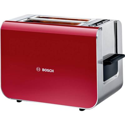 BOSCH  Grille-pain Styline TAT8614N, 800 W, acier inoxydable/rouge