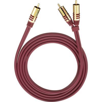OEHLBACH C&acirc;ble audio  20562 [2x Cinch-RCA m&acirc;le - 1x Cinch-RCA m&acirc;le] 2.00 m rouge contacts dor&eacute;s