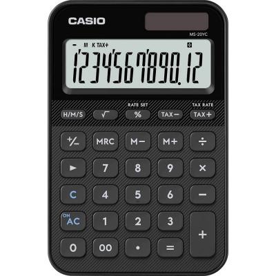 CASIO MS-20YC - Calculatrice de bureau - 12 chiffres - panneau solaire, pile - noir