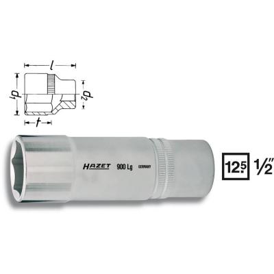 HAZET Douille 6 pans ext&eacute;rieurs 27 mm Longueur: 85 mm  900LG-27 Propulseur: 1/2 (12.5 mm) 1.00 pc(s)