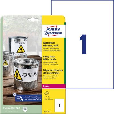 AVERY DENNISON AVERY Zweckform Etiquettes inalt&Acirc;&iquest;rables, 210 x 297 mms