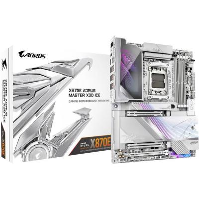 GIGABYTE Carte m&egrave;re  X870E AORUS MASTER X3D ICE X870E Socket AM5 DDR5 ATX WiFi 7 10 GbE RGB
