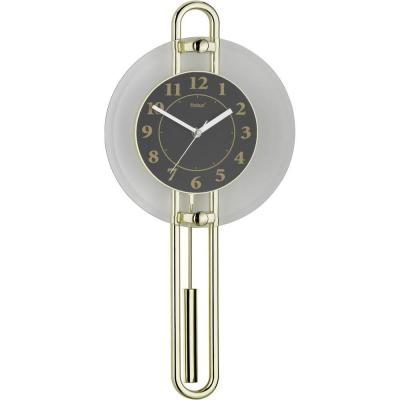 Horloge murale Mebus 14813 &agrave; quartz 26 cm x 54.5 cm or, noir, argent