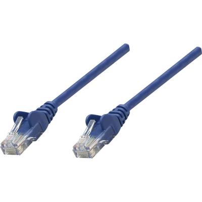 IC INTRACOM Intellinet Network Patch Cable, Cat6, 1m, Blue, CCA, U/UTP, PVC, RJ45, Gold Plated Contacts, Snagless, Booted, Lifetime Warranty, Polybag - Cordon de 
