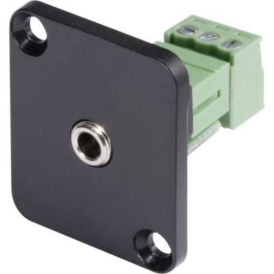HICON Jack 3.5 mm embase femelle, contacts droits HI-J35SEFD-S Nombre de p&ocirc;les (num): 3 st&eacute;r&eacute;o noir