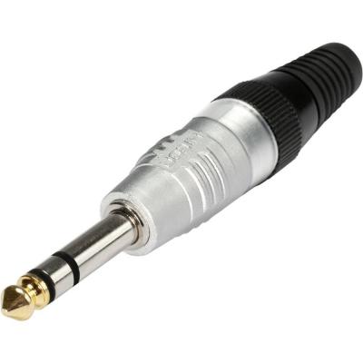 HICON Jack 6.35 mm m&acirc;le, droit HI-J63S Nombre de p&ocirc;les: 3 st&eacute;r&eacute;o argent