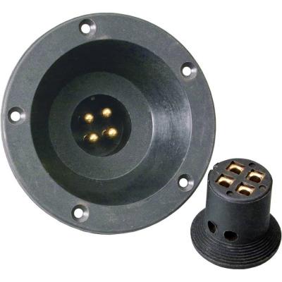 SINUSLIVE  Jeu de fiches pour haut-parleurs HiFi auto 4 x 4 mm&sup2; avec connecteur femelle encastrable, dor&eacute; 