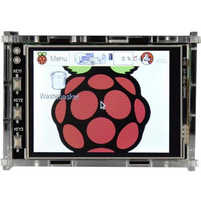 JOY IT Joy-it 3.2TC Bo&icirc;tier d&eacute;cran Convient pour (kits de d&eacute;veloppement): Raspberry Pi&reg; verre acrylique transparent 