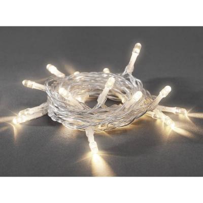 KONSTSMIDE  1408-103 Guirlande 20 LED Blanc Chaud + C&acirc;ble Transparent 1,5 V