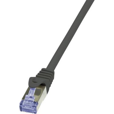 LOGILINK  PrimeLine - Cordon de raccordement - RJ-45 (M) pour RJ-45 (M) - 0.25 m - SFTP, PiMF - CAT 6a - sans halog&egrave;ne, moul&eacute;, sans crochet - noir