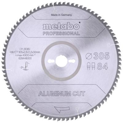 METABO ALUMINIUM CUT PROFESSIONAL 628448000 Lame de scie circulaire 305 x 30 x 2.2 mm Nombre de dents: 84
