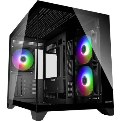 COUGAR Bo&icirc;tier  CGR-2QA6B-RGB Mini-Tower Micro-ATX RGB avec fen&ecirc;tre en verre - Noir