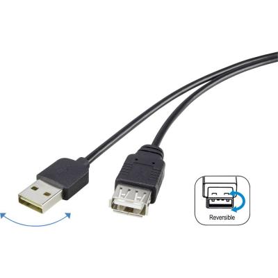 RENKFORCE  USB 2.0 A/A c&acirc;ble d'extension 1,8 m avec Wende-prise m&acirc;le - c&acirc;ble nie wieder falsch herum ei