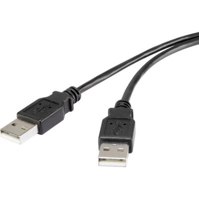 RENKFORCE C&acirc;ble USB USB 2.0 USB-A m&acirc;le, USB-A m&acirc;le 1.80 m noir contacts dor&eacute;s RF-4463037 