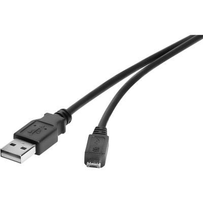RENKFORCE  C&acirc;ble USB USB 2.0 USB-A m&acirc;le, USB-Micro-B m&acirc;le 0.15 m noir contacts dor&eacute;s RF-4463073 