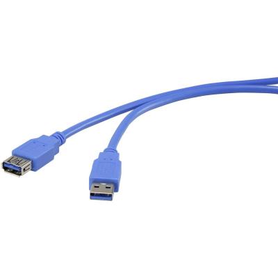 RENKFORCE  C&acirc;ble USB USB 3.2 Gen1 USB-A m&acirc;le, USB-A femelle 3.00 m bleu contacts dor&eacute;s RF-4262130