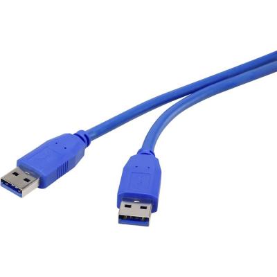RENKFORCE C&acirc;ble USB USB 3.2 Gen1 (USB 3.0) USB-A m&acirc;le, USB-A m&acirc;le 1.00 m bleu contacts dor&eacute;s RF-4369446 
