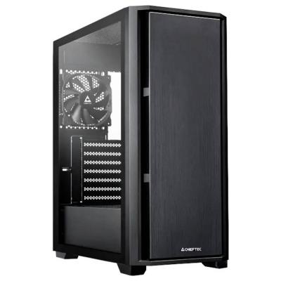 CHIEFTEC Tour midi  AS-02B-TG-OP Bo&icirc;tier PC noir 1 ventilateur pr&eacute;-install&eacute;, fen&ecirc;tre lat&eacute;rale