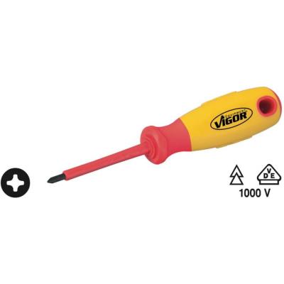 VIGOR   V2064 VDE Tournevis cruciforme PH 2 Longueur de la lame: 100 mm 