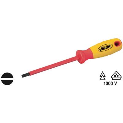 VIGOR  Tournevis pour vis &agrave; fente VDE, 0,5 x 3 - V2028
