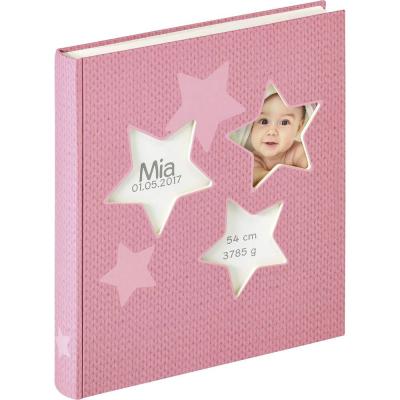 WALTHER+ DESIGN Album Photo B&eacute;b&eacute; Etoiles  rose 28x30,5 50 pages blanches