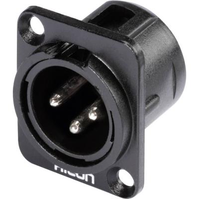 HICON XLR embase m&acirc;le, contacts droits HI-X3DM-M Nombre de p&ocirc;les (num): 3 noir