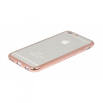 AKASHI Coque iPhone SE 2020/8/7 Flexible Contour Chrom&eacute; Dos Transparent Rose