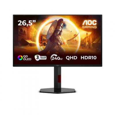 AOC G4 Q27G4ZDR &eacute;cran plat de PC 67,3 cm (26.5"") 2560 x 1440 pixels Quad HD QD-OLED Noir, Rouge