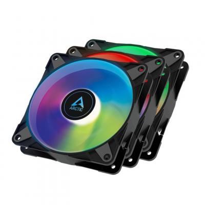 ARCTIC  P12 PWM PST ARGB 0dB (Pack de 3) - 120 mm - Noir