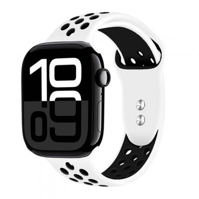 CRONG  duo sport - bracelet pour apple watch 38404142 mm blancnoir CRG40DSBWHI 