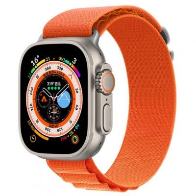 DEVIA  Bracelet pour Apple Watch 42mm / 44mm / 45mm / 49mm Sport en Nylon Tiss&eacute; Orange