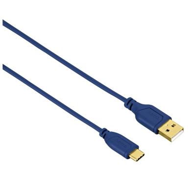 HAMA  C&acirc;ble USB-C ""Flexi-Slim"", dor&eacute;, antitorsion, bleu, 0,75&nbsp;m