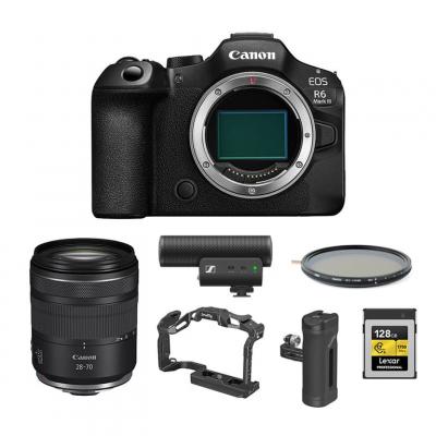 CANON EOS R6 MARK III + Kit vid&eacute;o (RF 28-70mm + Cage + poign&eacute;e Smallrig + Micro MKE + Cart