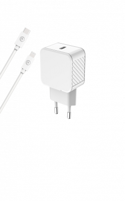 BIGBEN CONNECTED Chargeur Secteur USB C 30W Power Delivery plus C&acirc;ble USB C/Lightning Blanc