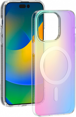 BIGBEN CONNECTED Coque MagSafe IP15 Pro Semi-transparente Iris&eacute;e