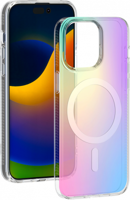 BIGBEN CONNECTED Coque MagSafe IP15ProMax Semi-transparente Iris&eacute;e