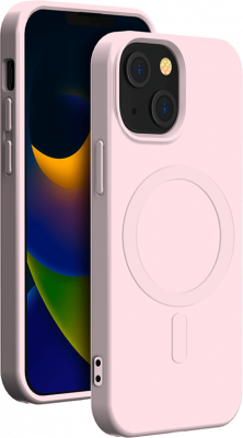 BIGBEN CONNECTED Coque Souple Compatible MagSafe pour iPhone 15 Plus Rose