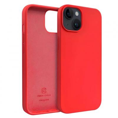 CRONG Coque en Silicone Liquide pour iPhone 14 Plus Anti-Choc Flexible  Rouge