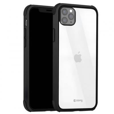 CRONG Coque pour iPhone 11 Pro Mod&egrave;le Trace Clear Cover Antichoc Noir transparent - Neuf