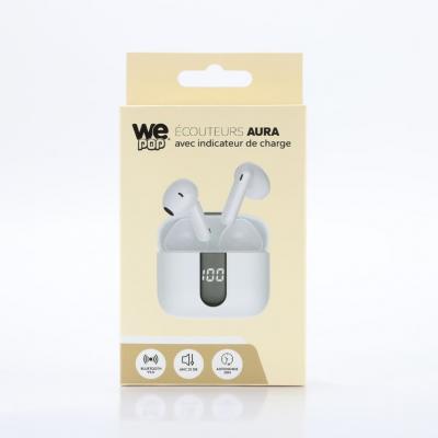 WE Ecouteurs sans-fil -  - AURA - Bluetooth - ANC - Boitier de recharge 400mAh