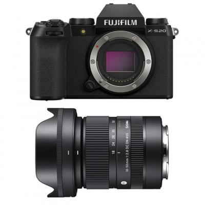 FUJIFILM  X-S20 NOIR + SIGMA 18-50mm Garanti 3 ans