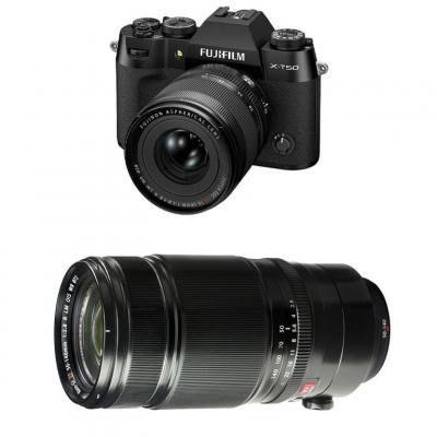 FUJIFILM  appareil photo hybride x-t50 noir + 16-50 + 50-140
