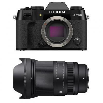 FUJIFILM  X-T50 Noir + Objectif SIGMA 17-40mm f/1.8 DC Art - Neuf