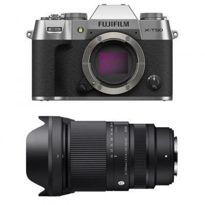 FUJIFILM X-T50 Silver + Objectif SIGMA 17-40mm f/1.8 DC Art - Neuf