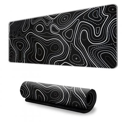 INF Grand tapis de souris &middot; Tapis de bureau avec motif topographique Black M - Neuf