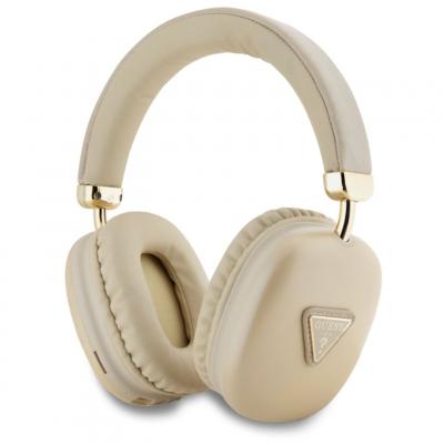 GUESS  Bluetooth 5.3 IPX4 Headphones with Premium Bass & Hand-free Calling Triangle Gold - Neuf