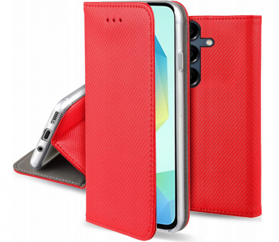 HTDMOBILES Housse Pour Samsung Galaxy A17 5g - Etui Coque Pochette Portefeuille + Film Ecran - Rouge Magnet